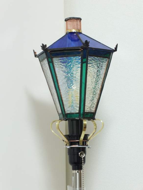 ガス灯；フェルメールブルーのフロアスタンド  No.4  317-10 7枚目の画像