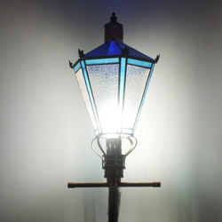 ガス灯 : ブルーの灯り   高さは１．９ｍ 、フロアスタンド  　ver.2 2枚目の画像