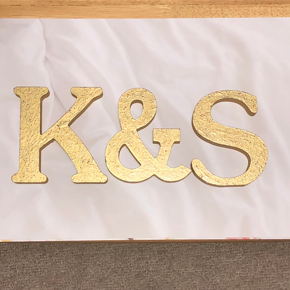 イニシャルオブジェ ラメゴールド (A〜Z &) 3文字セット