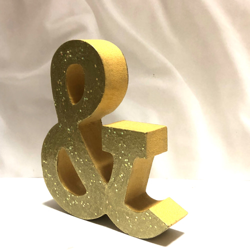 イニシャルオブジェ ラメゴールド (A〜Z &) 3文字セット ウェルカム