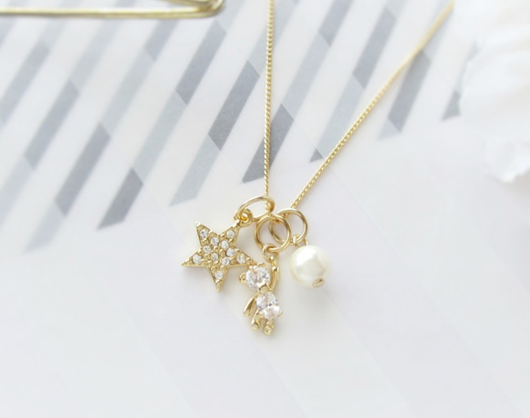 4Way☆トリプルチャームネックレス*3625* ネックレス