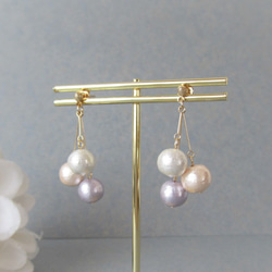 *3646*Colorful Cotton pearl earring／pierce(A) 2枚目の画像