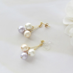 *3646*Colorful Cotton pearl earring／pierce(A) 6枚目の画像