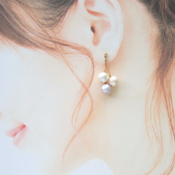 *3646*Colorful Cotton pearl earring／pierce(A) 7枚目の画像