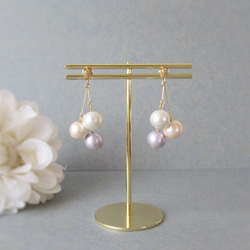 *3646*Colorful Cotton pearl earring／pierce(A) 8枚目の画像