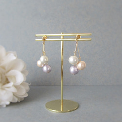 *3646*Colorful Cotton pearl earring／pierce(A) 9枚目の画像
