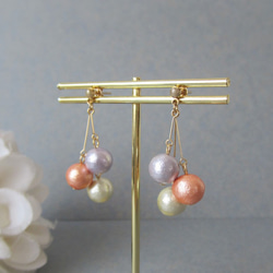 *3648*Colorful Cotton pearl earring／pierce(C) 2枚目の画像