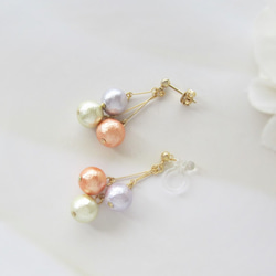 *3648*Colorful Cotton pearl earring／pierce(C) 6枚目の画像