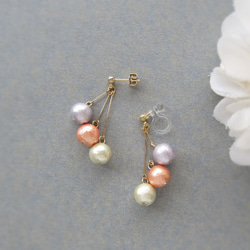 *3648*Colorful Cotton pearl earring／pierce(C) 8枚目の画像