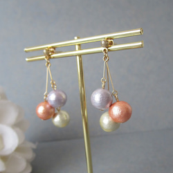 *3648*Colorful Cotton pearl earring／pierce(C) 10枚目の画像