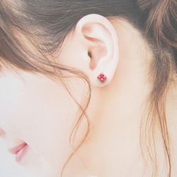 *3710*Simple Bijou earring／pierce（ピンク） 7枚目の画像