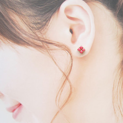 *3710*Simple Bijou earring／pierce（ピンク） 10枚目の画像