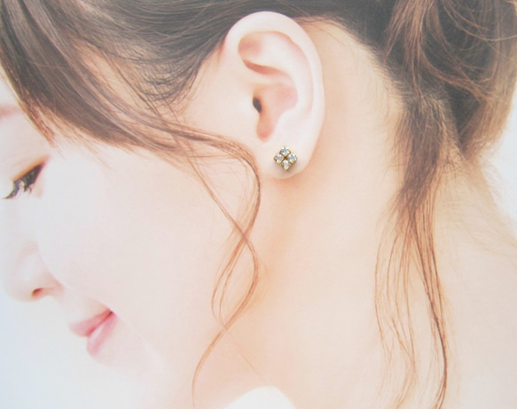 *3712*Simple Bijou earring／pierce（クリスタルオーロラ） 8枚目の画像