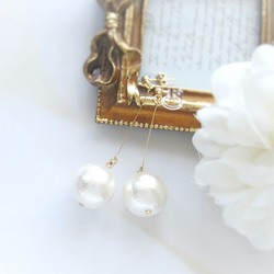 *2691*Cotton pearl simple earring／pierce 2枚目の画像