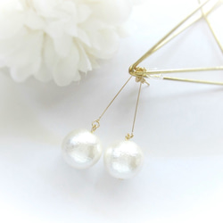 *2691*Cotton pearl simple earring／pierce 4枚目の画像