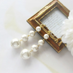 White Cotton Pearl earring／pierce*2579* 5枚目の画像