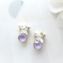 *3040*Star bijou earring（クリスタル＊ライラック） 2枚目の画像