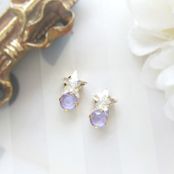 *3040*Star bijou earring（クリスタル＊ライラック） 3枚目の画像