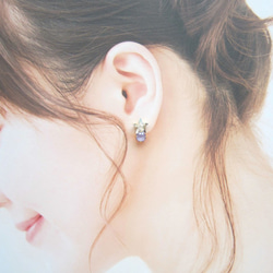 *3040*Star bijou earring（クリスタル＊ライラック） 4枚目の画像