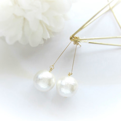 *2691*Cotton pearl simple earring 4枚目の画像