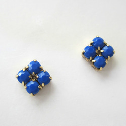 *1418*Simple Bijou earring／pierce（ブルー） 2枚目の画像