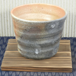 フリーカップ（容量２合・360㏄）＋敷板【信楽】＜陶器＞．Ａ 2枚目の画像