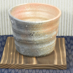 フリーカップ（容量２合・360㏄）＋敷板【信楽】＜陶器＞．Ａ 3枚目の画像