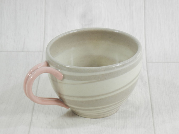 ◆マグカップ【練り込み】（把手（とって）ピンク）１（陶器）◆ 8枚目の画像