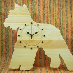 犬形時計　ミニチュアシュナウザー【木製】（置き・掛け兼用） 1枚目の画像