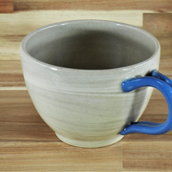 ◆マグカップ【練り込み】（把手（とって）ブルー）１（陶器）◆ 1枚目の画像