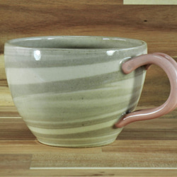 ◆マグカップ【練り込み】（把手（とって）ピンク）１（陶器）◆ 5枚目の画像