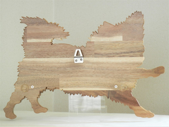 壁掛け飾り棚　チワワ（ロングコート）【木製】 10枚目の画像
