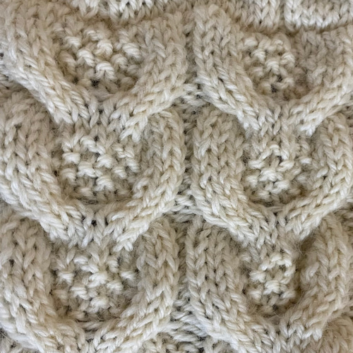 棒針編みモチーフのブランケット(アイボリーホワイト) ストール