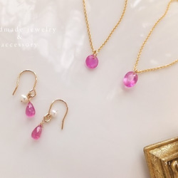 14kgf◇ ピンキッシュ　ルビー　　ネックレス　Precious 6枚目の画像