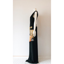 豪華な刺繍のポリエステルの着物リメイクドレス 4枚目の画像