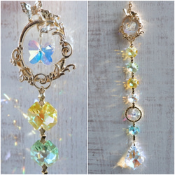 スワロフスキー☆Star & Moon.。.:*☆♡*.+サンキャッチャー♡ 全てスワロフスキー*月と星のサンキャッチャー - *Happystone
