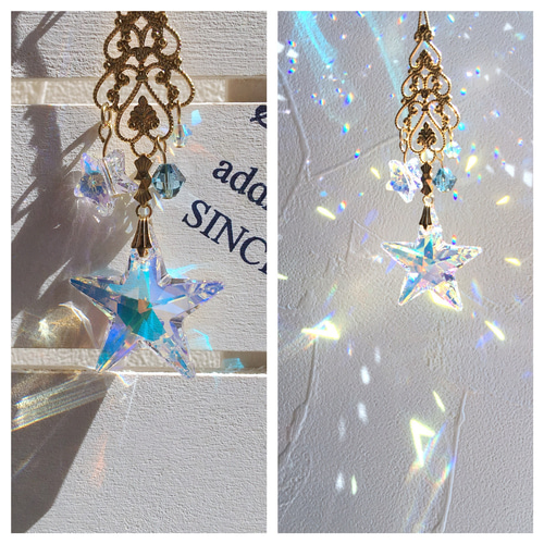 new☆2color✴︎月と星のかけら✴︎スワロフスキー サン