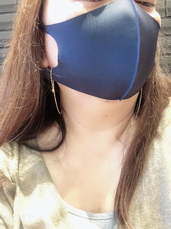 【受注生産】華奢なマスクチェーンAゴールド　50cm 6枚目の画像