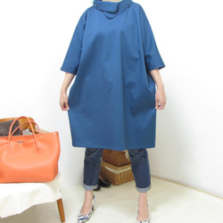 1975  衿付きできちんとさんの春服。ワンピース　コットン　ブルー 7枚目の画像