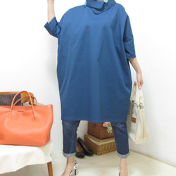 1975  衿付きできちんとさんの春服。ワンピース　コットン　ブルー 9枚目の画像