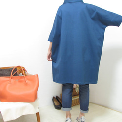 1975  衿付きできちんとさんの春服。ワンピース　コットン　ブルー 10枚目の画像