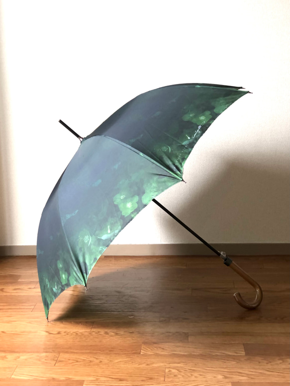 【受注生産】Green mist クリスマスローズ　雨傘　梅雨対策2023 1枚目の画像