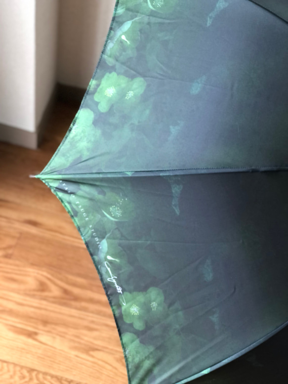 【受注生産】Green mist クリスマスローズ　雨傘　梅雨対策2023 7枚目の画像