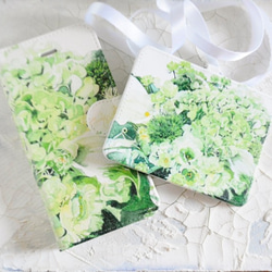 【受注生産】期間限定　Green bouquet 手帳型スマホケースとパスケースセット 2枚目の画像