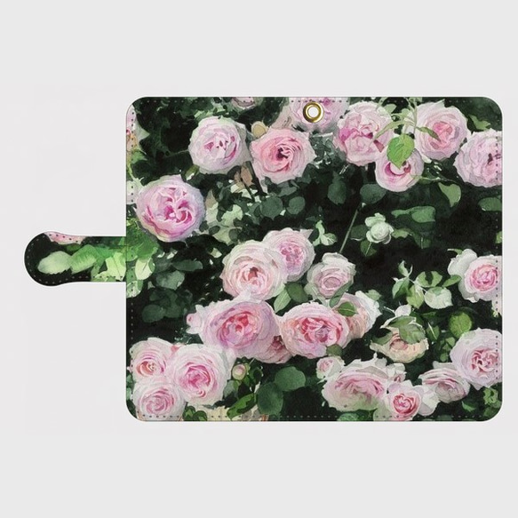 【受注生産】ガーデンに咲くピエール・ドゥ・ロンサール 手帳型スマホケース iphone7　他 1枚目の画像