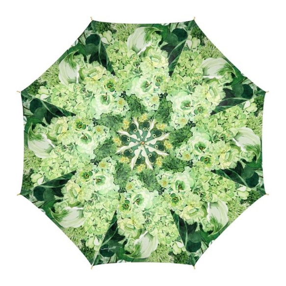 紫陽花ハンドメイド2024　傘人気№４ 雨傘　Green Bouqet　Bタイプ 9枚目の画像