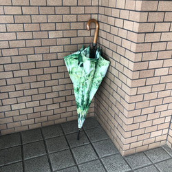 紫陽花ハンドメイド2024　傘人気№４ 雨傘　Green Bouqet　Bタイプ 5枚目の画像