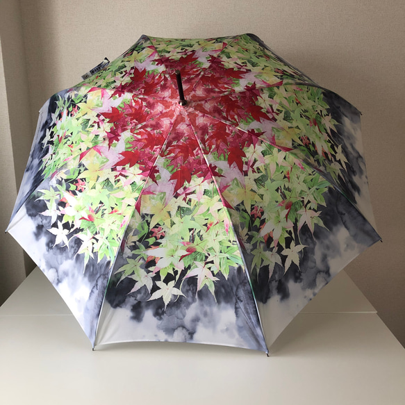 【訂做】日本風秋葉傘 綠灰色 雨季對策 2023 第5張的照片