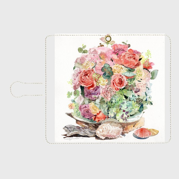 【受注生産】　Rose cube 手帳型スマホケース 2枚目の画像