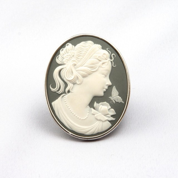 蝶々　middle cameo brooch 2枚目の画像